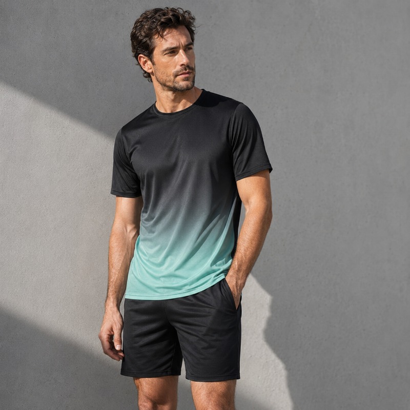 Men'S Fashion Trends 2025 - Męski szybkoschnący zestaw sportowy 2-częściowy Gradient