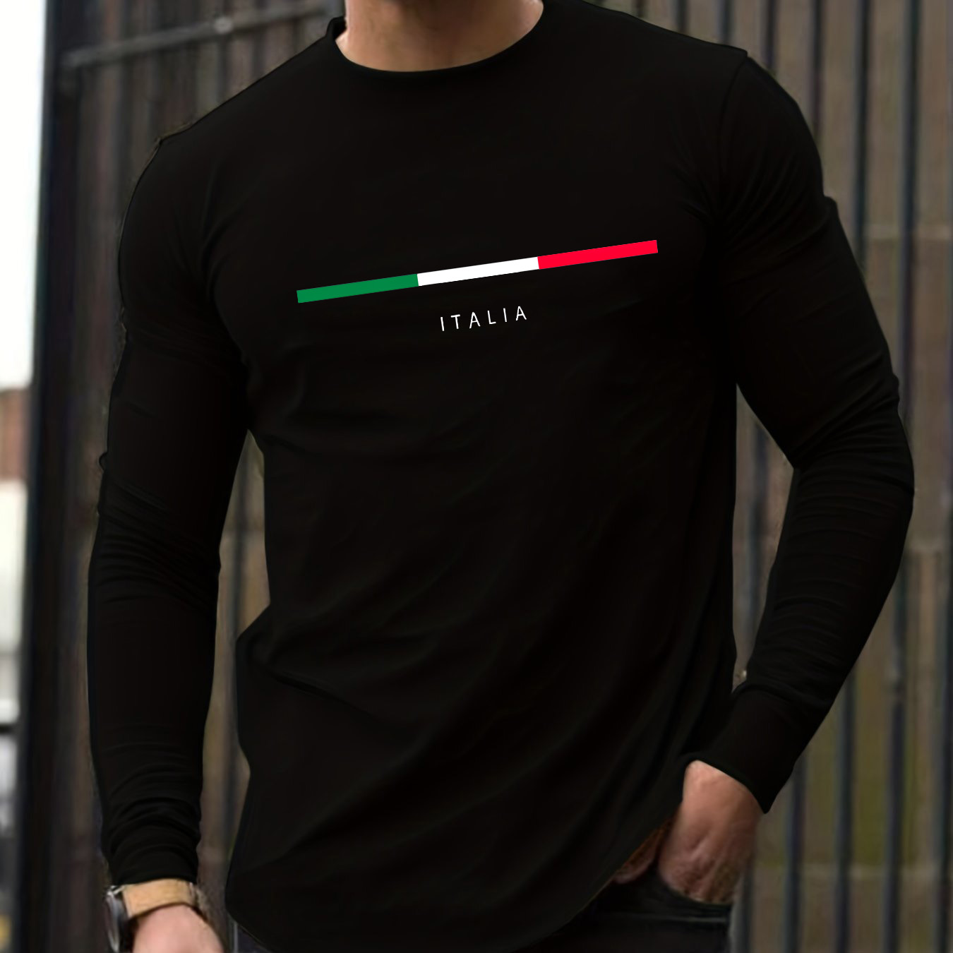 Men'S Fashion Trends 2025 - Męska koszulka z długim rękawem, okrągły