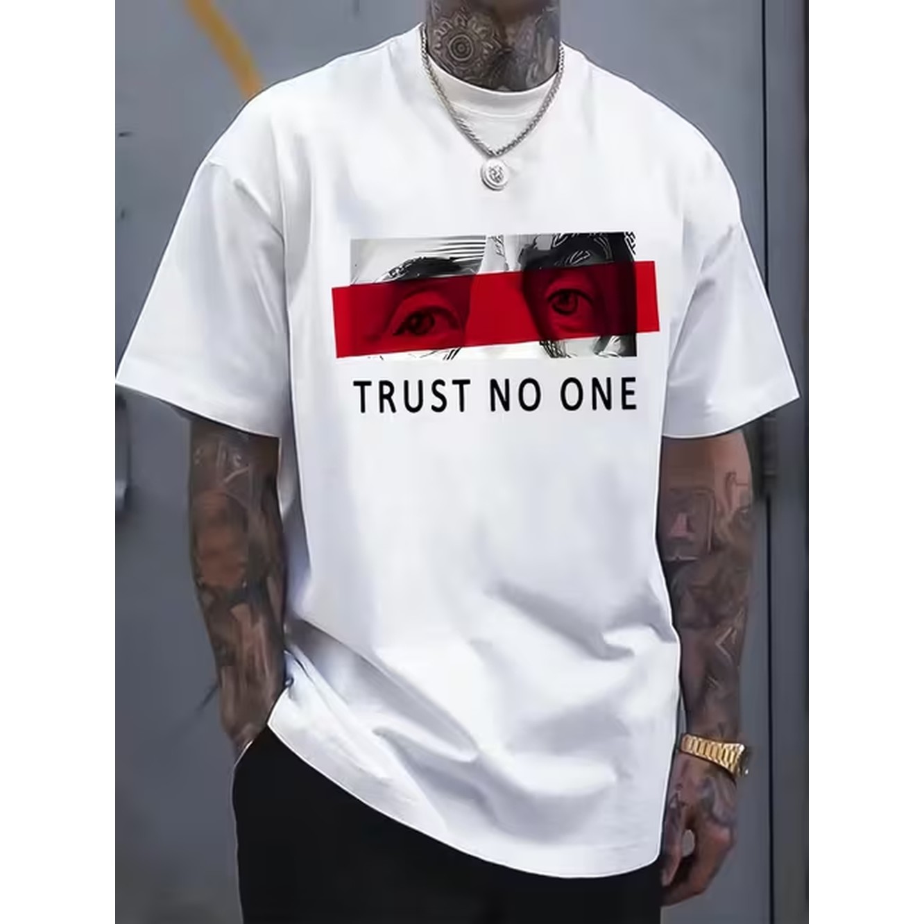 Mens Fashion Combination - Modna męska koszulka z nadrukiem, połączenie