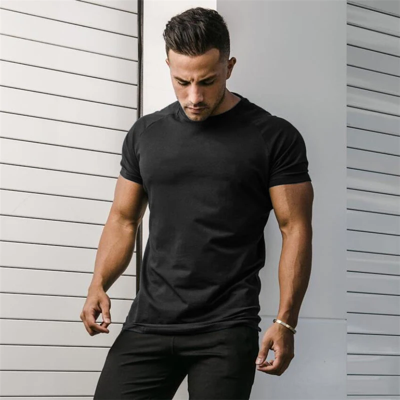 Muscle Tee Workout - Zwykłe letnie bawełniane oddychające koszule z