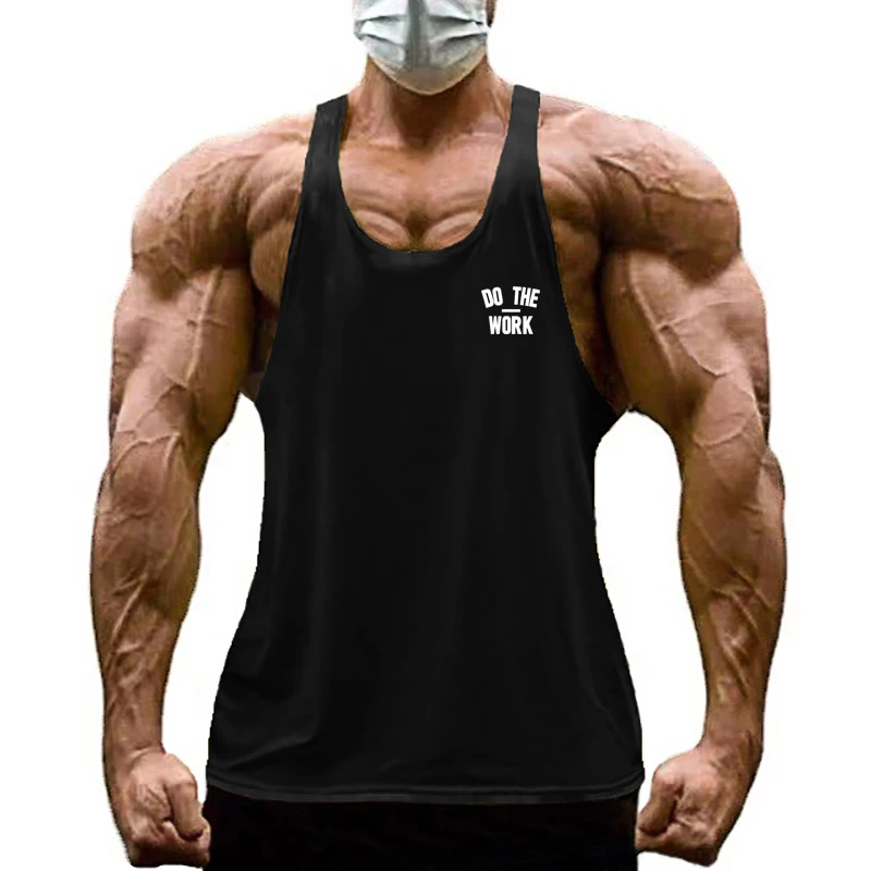 Muscle Tee Workout - Męskie bawełniane koszulki bez rękawów siłownia