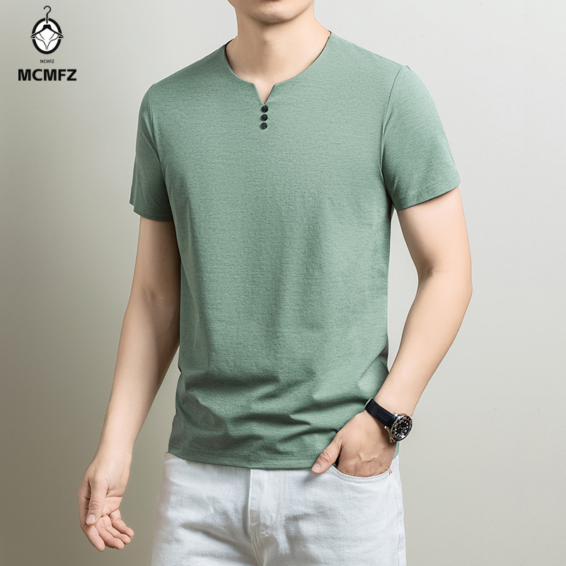 Men'S Fashion Trends 2025 - Męska koszulka Henley, wygodna, z mieszanki