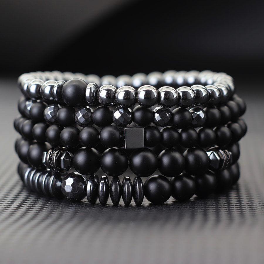 Mens Fashion Combination - Zestaw bransoletek premium dla mężczyzn Naturalny