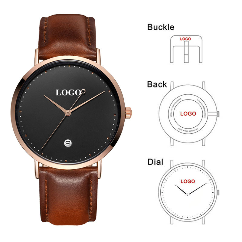 Men'S Fashion Logo - CL026 Black Rose Gold zbuduj własny