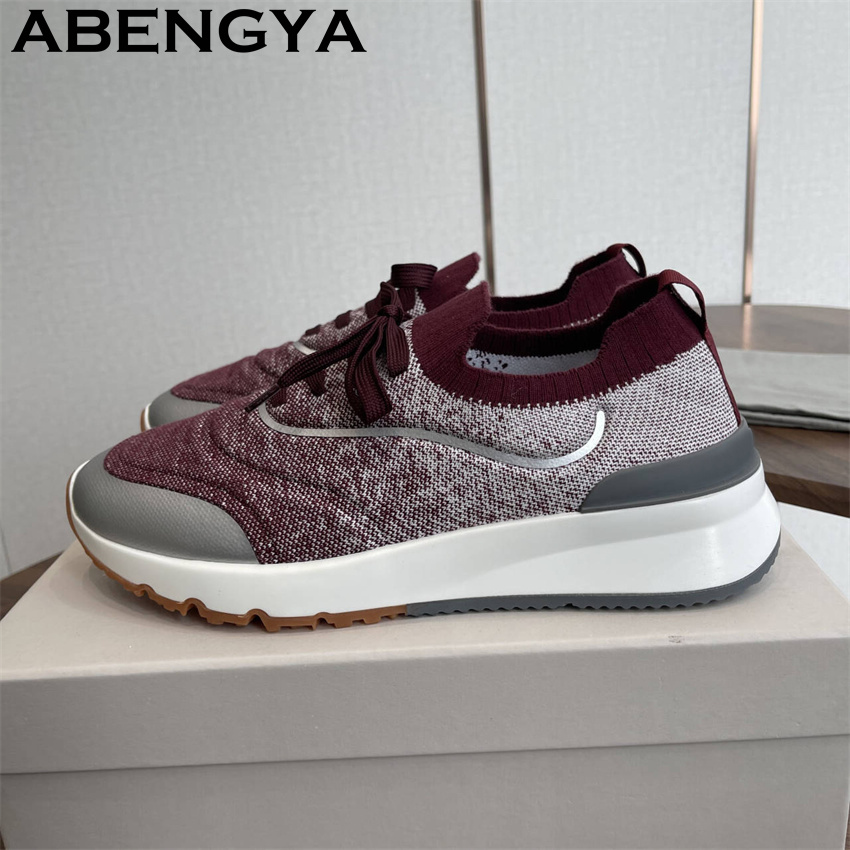 Men'S Fashion Loafers Shoes - Męskie, wielokolorowe, dziergane mokasyny, buty z
