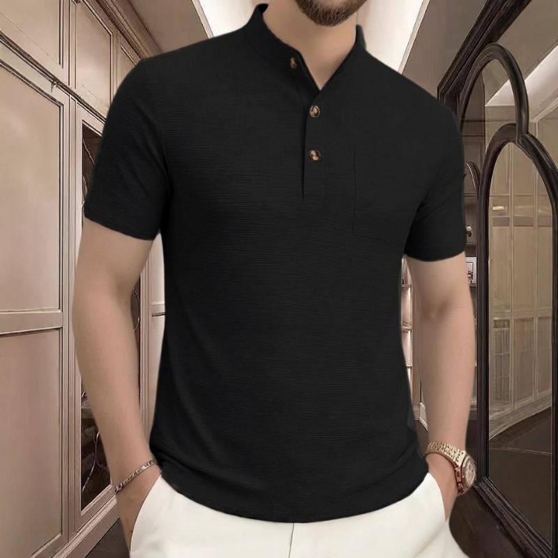 Męska letnia koszulka Henley z – Mens Fashion Wear recenzja i cena