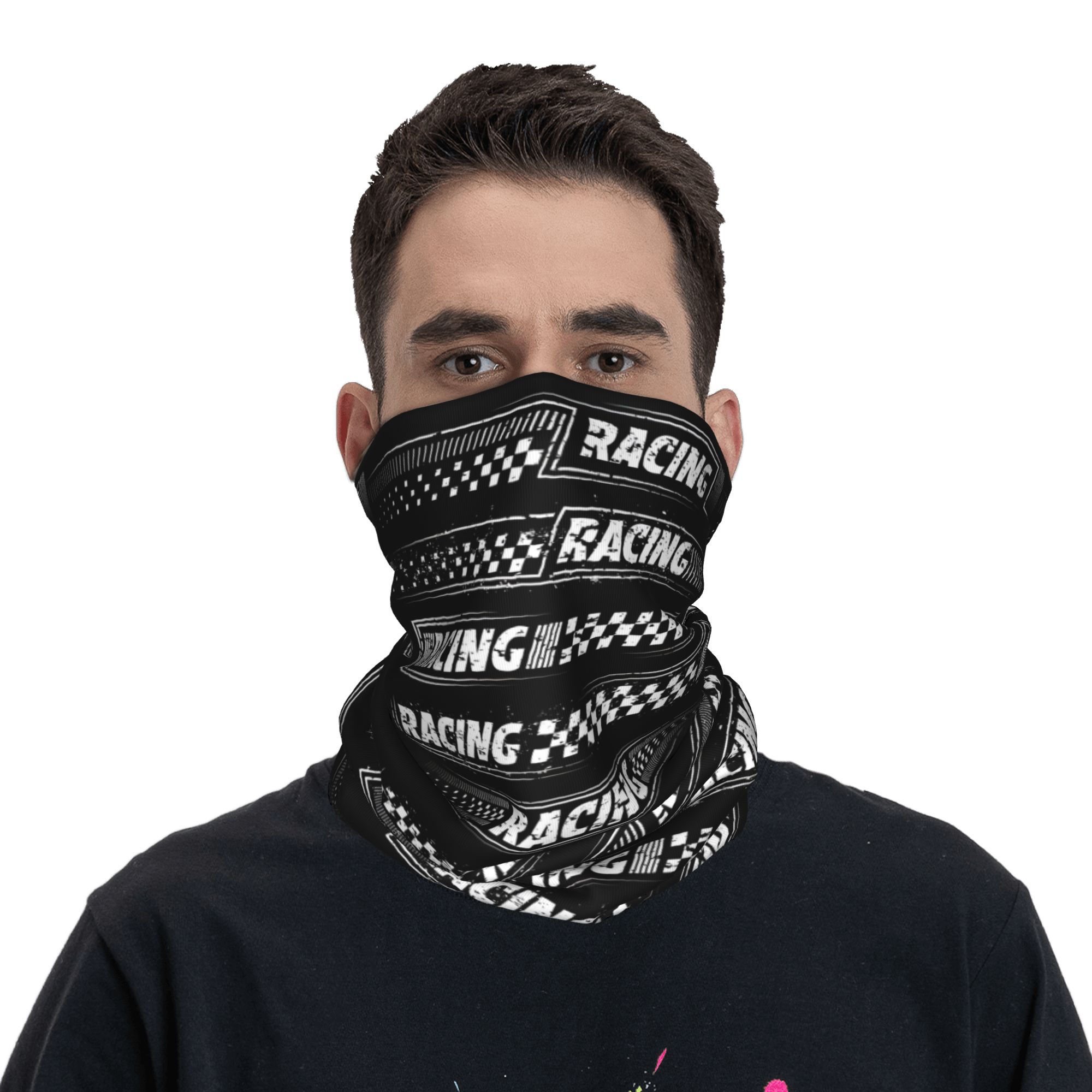 Bandana z logo wyścigowym, wzó – Men'S Fashion Logo recenzja i cena