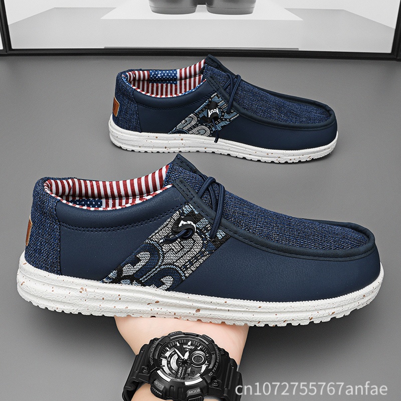 Wyprzedaż! Niebiesko-czarne mę – Men'S Fashion Loafers Shoes recenzja i cena